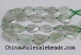 CNG3535 15.5 inches 25*30mm - 30*40mm freeform green quartz beads