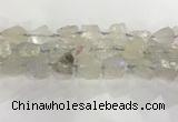 CNG3545 15*20mm - 20*25mm nuggets plated rough white crystal beads