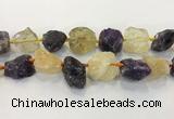 CNG3577 18*20mm - 25*30mm nuggets rough mixed quartz beads