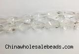 CNG3593 15*25mm - 20*35mm faceted nuggets white crystal beads