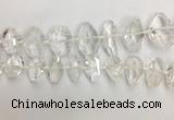 CNG3594 15*25mm - 25*35mm faceted nuggets white crystal beads