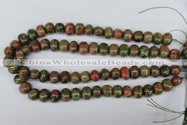 CNG36 15.5 inches 11*15mm nuggets unakite gemstone beads