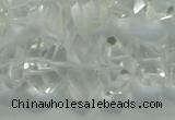 CNG365 15.5 inches 10*20mm faceted nuggets white crystal beads