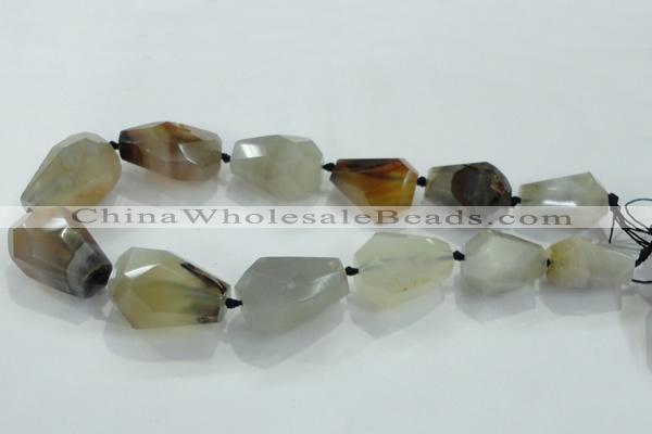 CNG379 15.5 inches 18*22mm – 25*38mm faceted nuggets agate beads