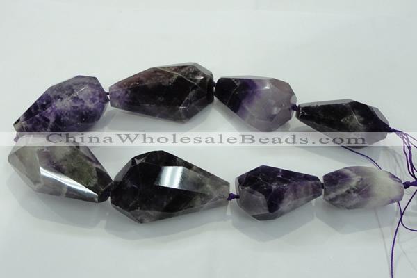 CNG381 15.5 inches 22*35mm – 35*50mm faceted nuggets amethyst beads