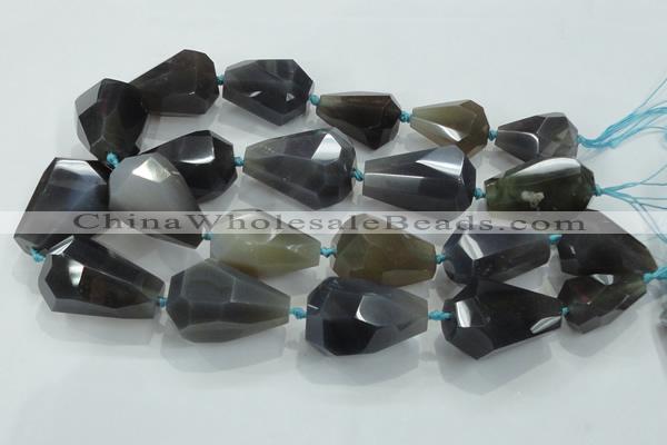CNG382 15.5 inches 18*24mm – 25*38mm faceted nuggets grey agate beads