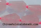 CNG384 15.5 inches 15*20mm – 25*30mm faceted nuggets rose quartz beads