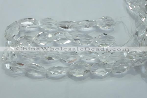 CNG403 15.5 inches 18*30mm faceted nuggets white crystal beads