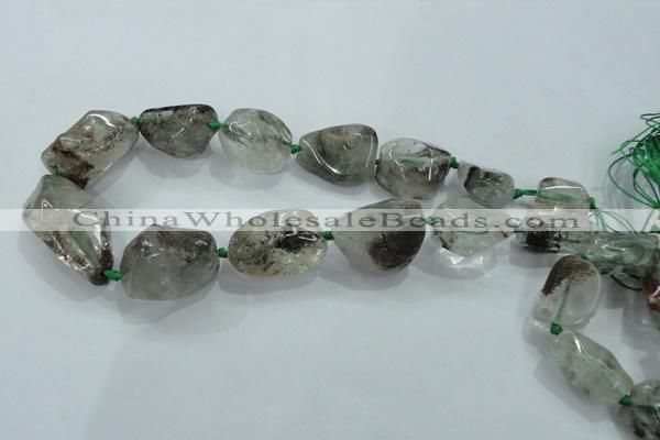 CNG418 15.5 inches 15*18mm - 25*38mm nuggets green-phantom beads