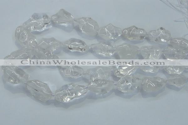 CNG421 15.5 inches 15*20mm - 18*28mm nuggets white crystal beads