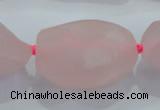 CNG434 15.5 inches 20*30mm – 25*48mm nuggets rose quartz beads