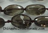 CNG475 15.5 inches 15*20mm - 25*35mm faceted nuggets smoky quartz beads