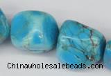 CNG48 15.5 inches 20*25mm nuggets dyed turquoise gemstone beads