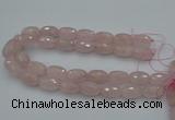 CNG5004 15.5 inches 15*25mm faceted rice rose quartz beads