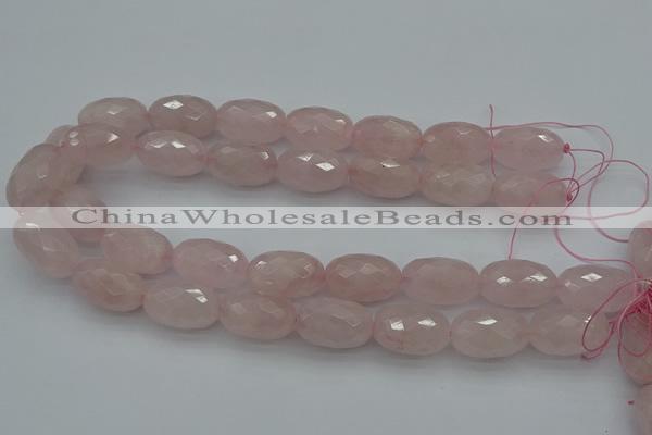 CNG5004 15.5 inches 15*25mm faceted rice rose quartz beads