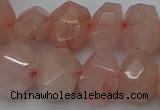 CNG5005 15.5 inches 12*16mm - 15*20mm faceted nuggets rose quartz beads