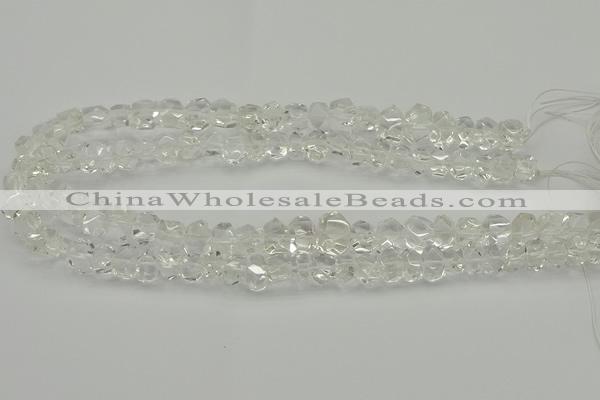 CNG5022 15.5 inches 6*8mm - 10*14mm faceted nuggets white crystal beads