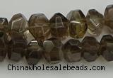 CNG5028 15.5 inches 6*9mm - 10*15mm faceted nuggets smoky quartz beads