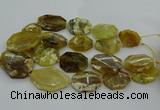 CNG5085 20*30mm - 25*45mm freeform yellow & green opal beads