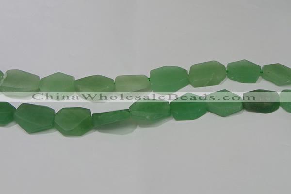 CNG5124 14*20mm - 18*25mm freeform matte green aventurine beads
