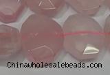 CNG5127 15.5 inches 15*18mm - 15*20mm faceted freeform rose quartz beads