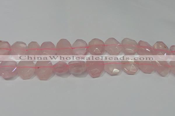 CNG5127 15.5 inches 15*18mm - 15*20mm faceted freeform rose quartz beads