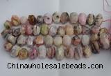 CNG5205 12*16mm - 15*20mm faceted nuggets pink opal gemstone beads