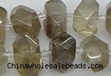 CNG5213 15.5 inches 12*16mm - 15*20mm faceted nuggets smoky quartz beads