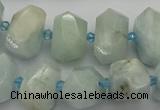 CNG5217 15.5 inches 12*16mm - 15*20mm faceted nuggets aquamarine beads