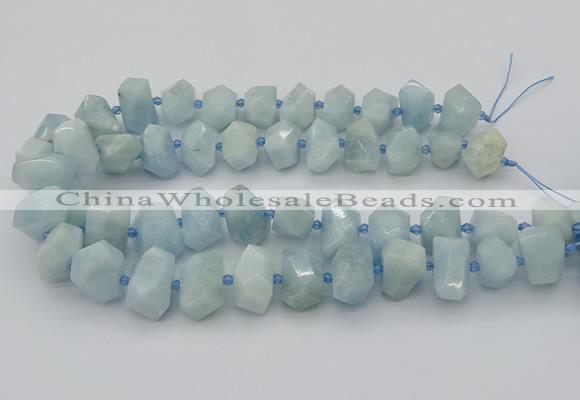 CNG5218 15.5 inches 12*16mm - 15*20mm faceted nuggets aquamarine beads