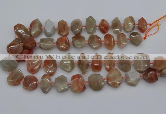 CNG5248 15.5 inches 13*18mm - 18*25mm faceted freeform moonstone beads