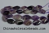 CNG5264 20*30mm - 22*35mm faceted freeform dogtooth amethyst beads