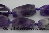 CNG5266 15.5 inches 10*15mm - 15*25mm faceted nuggets amethyst beads