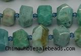 CNG5270 15.5 inches 8*12mm - 12*16mm faceted nuggets amazonite beads
