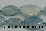 CNG5288 15.5 inches 15*20mm - 22*30mm faceted freeform aquamarine beads