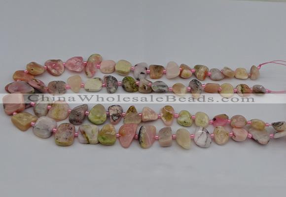 CNG5293 15.5 inches 8*12mm - 15*20mm freeform pink opal gemstone beads