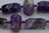 CNG5306 15.5 inches 12*16mm - 15*20mm faceted nuggets amethyst beads