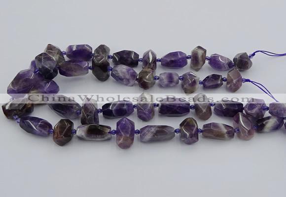 CNG5306 15.5 inches 12*16mm - 15*20mm faceted nuggets amethyst beads