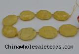 CNG5315 15.5 inches 25*35mm - 35*45mm freeform yellow jade beads