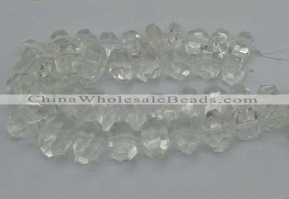CNG5335 15.5 inches 13*18mm - 20*30mm faceted nuggets white crystal beads
