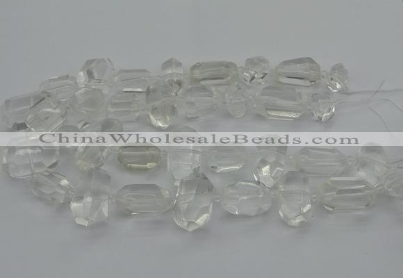 CNG5343 15.5 inches 12*16mm - 15*25mm faceted nuggets white crystal beads