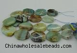 CNG5352 15.5 inches 20*30mm - 35*45mm faceted freeform amazonite beads