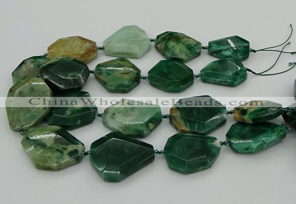 CNG5354 15.5 inches 20*30mm - 35*45mm faceted freeform African jade beads