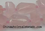 CNG5372 15.5 inches 12*16mm - 18*25mm faceted nuggets rose quartz beads