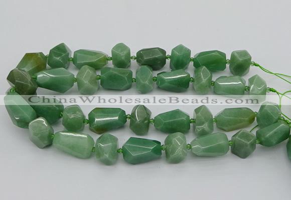 CNG5374 15.5 inches 12*16mm - 18*25mm faceted nuggets green aventurine bead