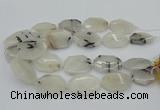 CNG5376 20*30mm - 35*45mm faceted freeform black rutilated quartz beads