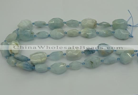 CNG5392 15.5 inches 10*14mm - 15*25mm faceted nuggets aquamarine beads