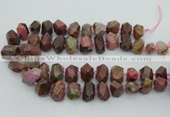 CNG5400 15.5 inches 12*16mm - 15*20mm faceted nuggets rhodochrosite beads