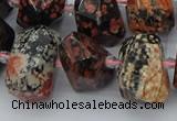 CNG5415 12*16mm - 15*20mm faceted nuggets red snowflake obsidian beads