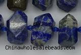 CNG5425 12*16mm - 15*20mm faceted nuggets lapis lazuli beads